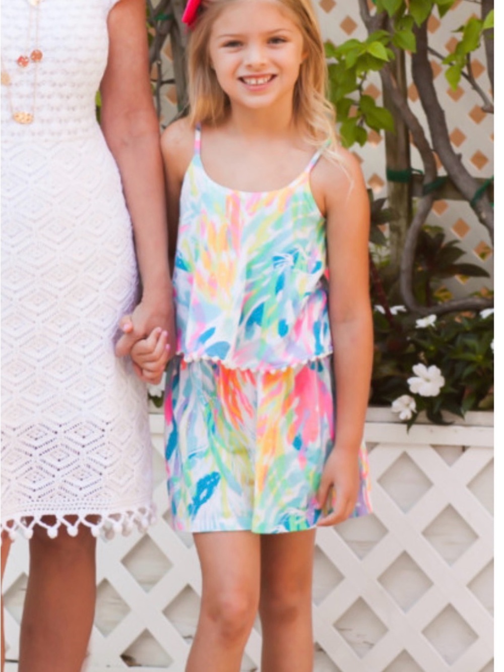 Girls👧🏻Lilly Pulitzer Mini Franni Shorts🩳Set in Multi Sparkling ✨ Sand Sz M